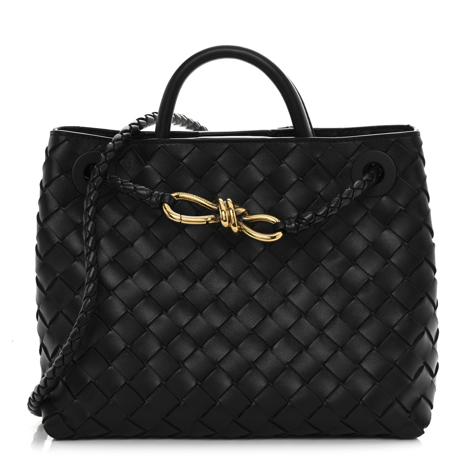 Bottega Veneta Nappa Intrecciato Small Andiamo Shoulder Bag Black 1 of 10