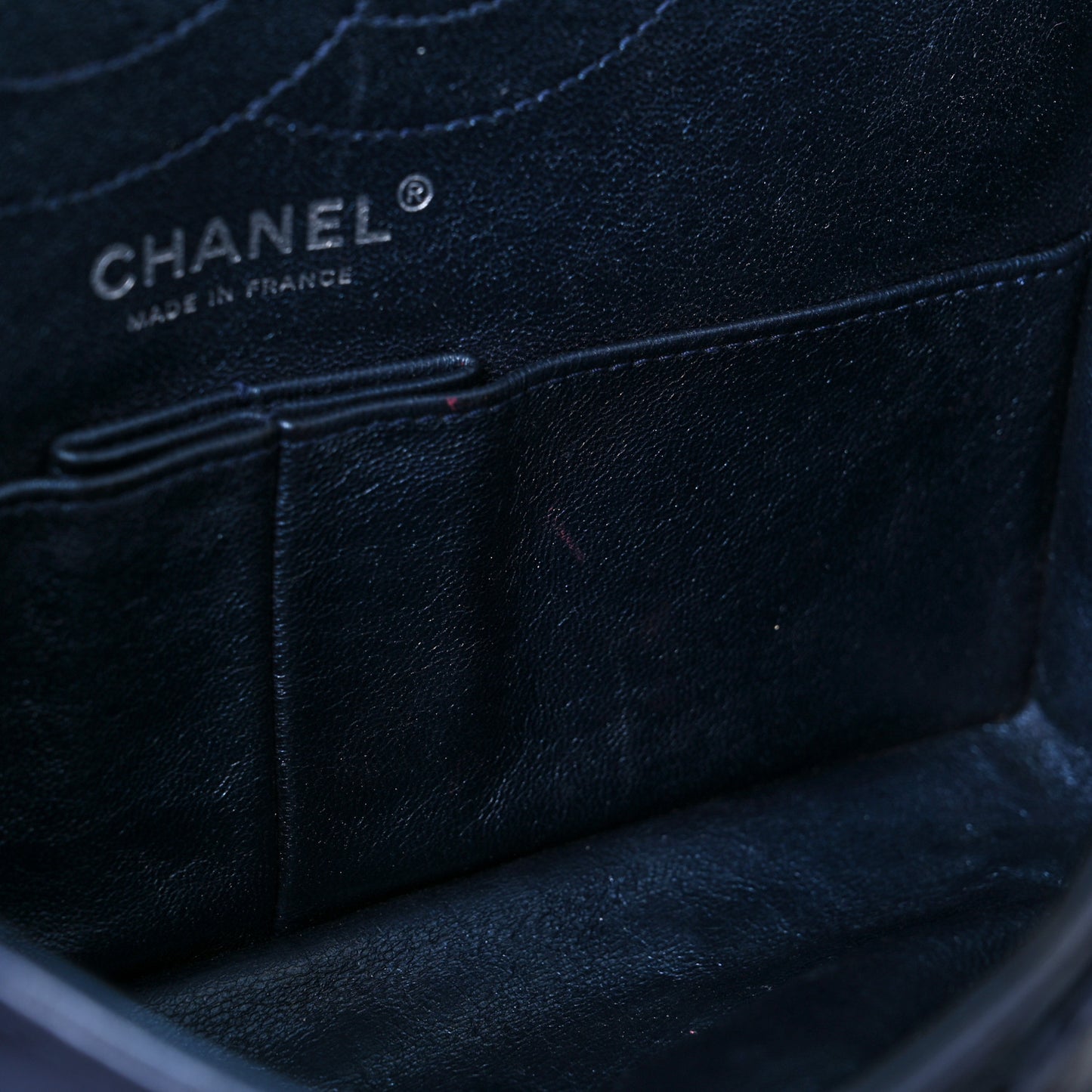 Metallic Aged Calfskin Quilted 2.55 Reissue 225 Flap Blue