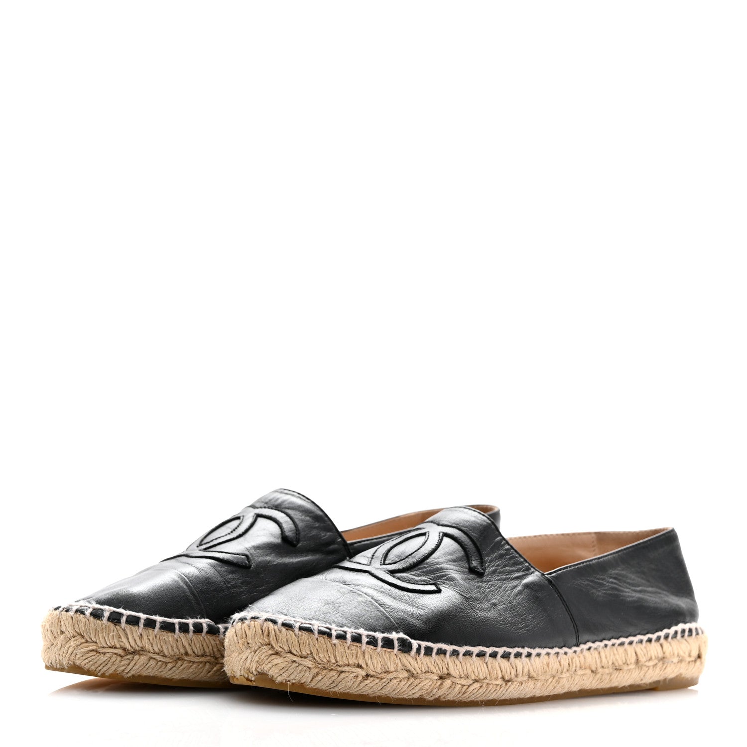 Chanel Lambskin CC Espadrilles 39 Black 4 of 11