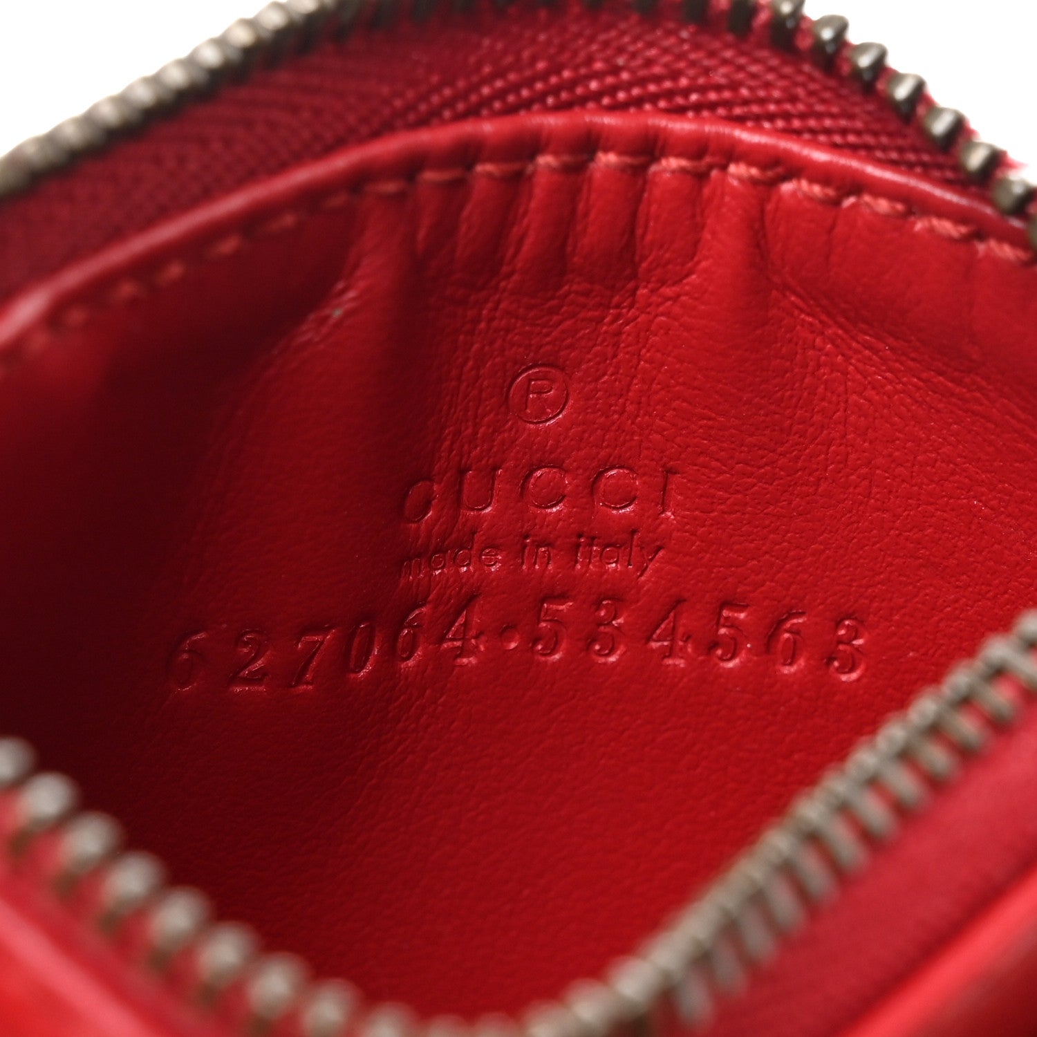 Gucci Calfskin Matelasse GG Marmont Key Case Card Holder Hibiscus Red 5 of 9