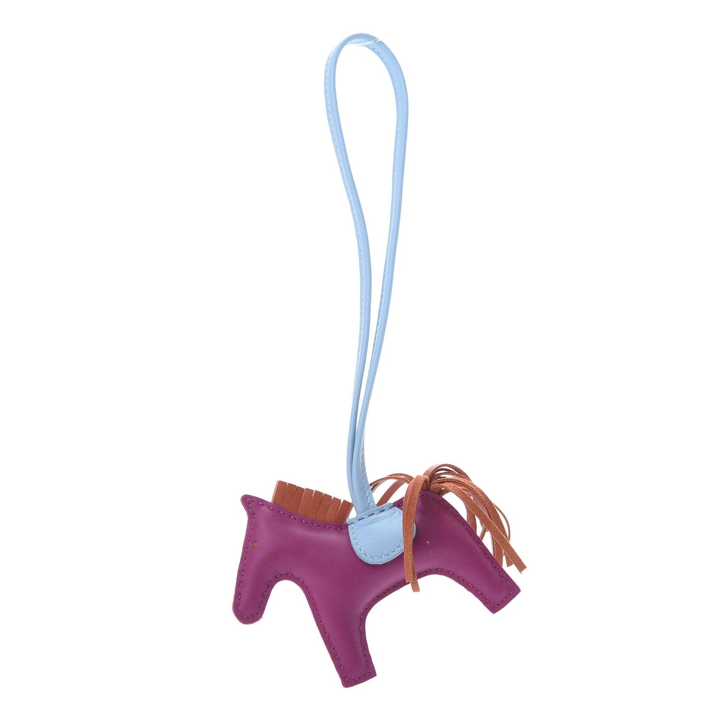 Milo Lambskin Grigri Rodeo Horse Bag Charm PM Rose Pourpre Cornaline Celeste
