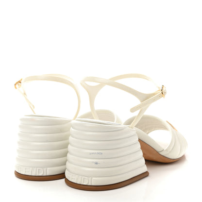 Fendi Calfskin Promenade Slingback Sandals 35 White 4 of 7