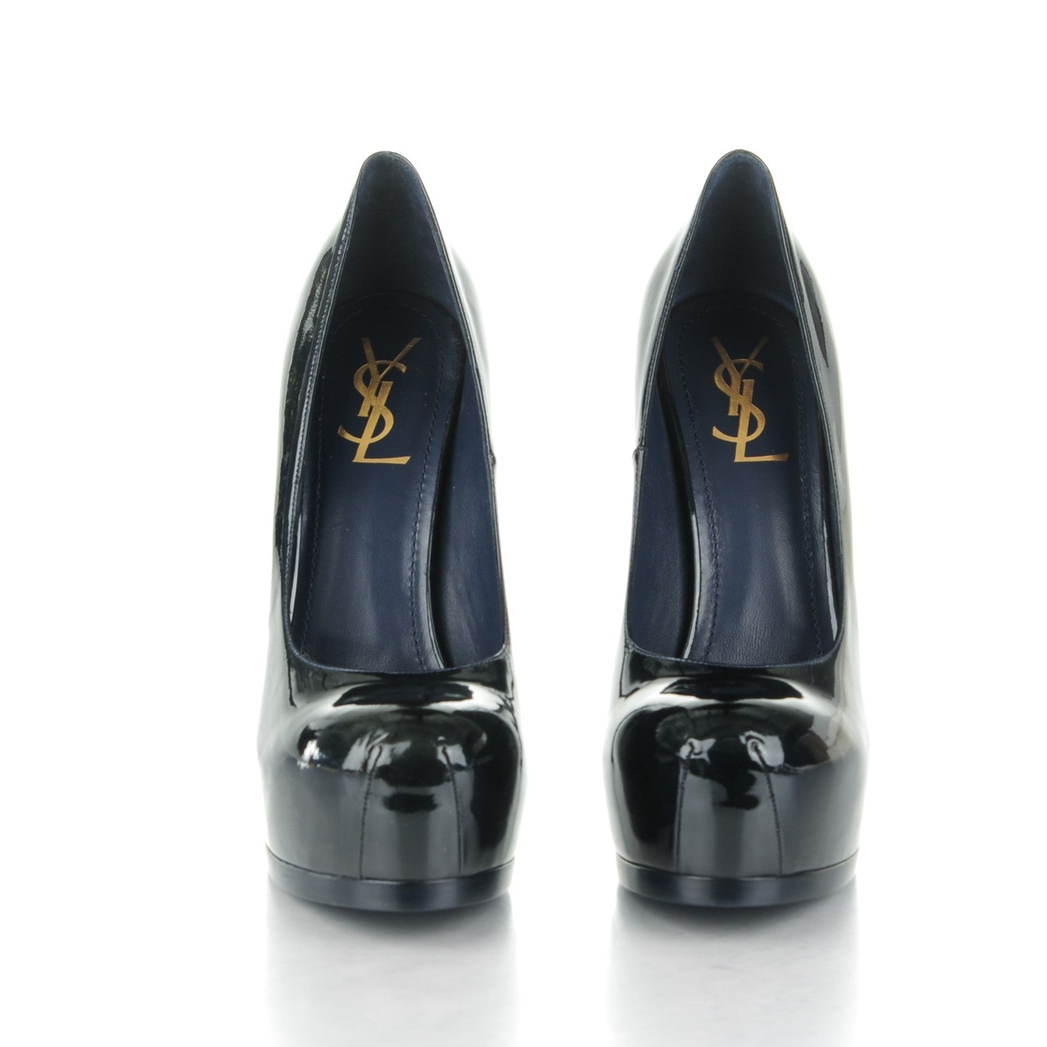 Saint Laurent Patent Tribtoo 105 Platform Pumps 40 Dark Blue 2 of 8