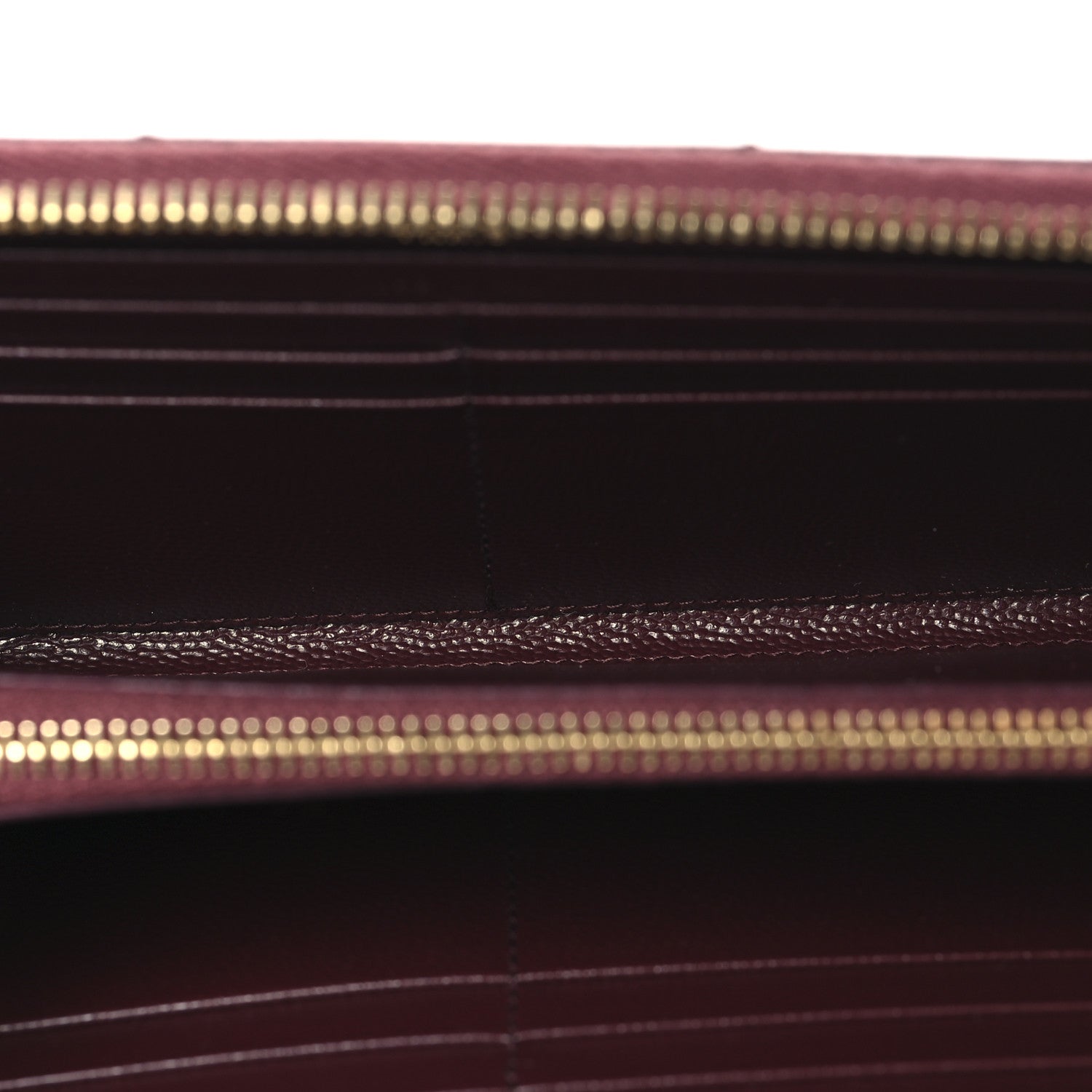 Saint Laurent Grain De Poudre Matelasse Chevron Monogram Zip Around Wallet Rouge Legion 5 of 7