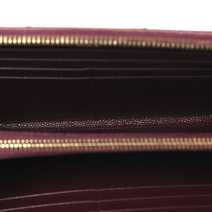 Saint Laurent Grain De Poudre Matelasse Chevron Monogram Zip Around Wallet Rouge Legion 5 of 7