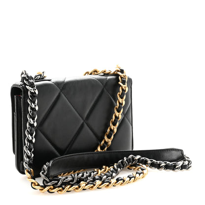 Chanel Lambskin Quilted Chanel 19 Wallet On Chain WOC Black 3 of 12