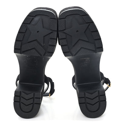 Christian Dior Calfskin Suede Dway Platform Sandals 37 Black 6 of 9