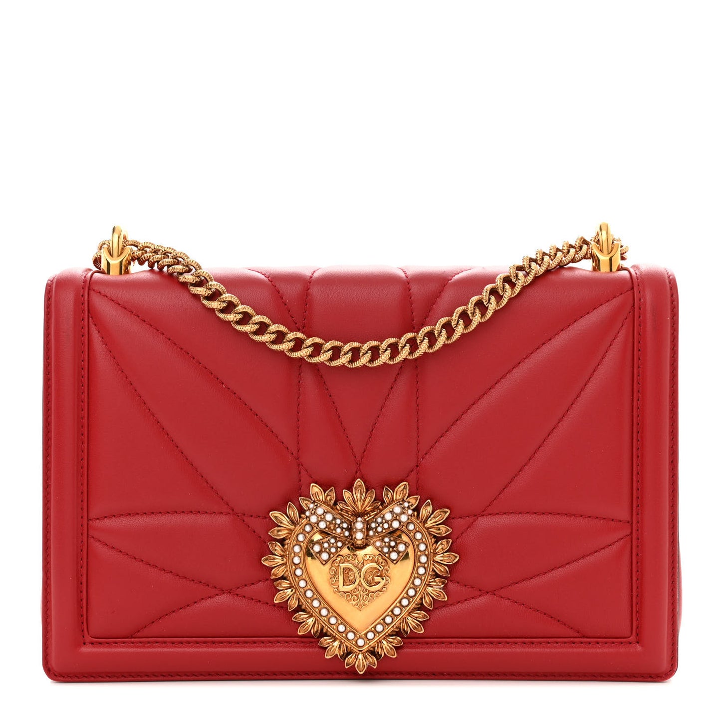Calfskin Large Devotion Crossbody Bag Red