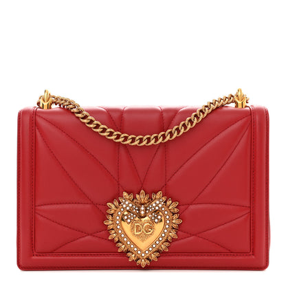 Dolce & Gabbana Calfskin Large Devotion Crossbody Bag Red 1 of 15