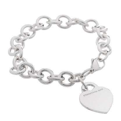 Tiffany Sterling Silver Heart Tag Charm Bracelet 1 of 5