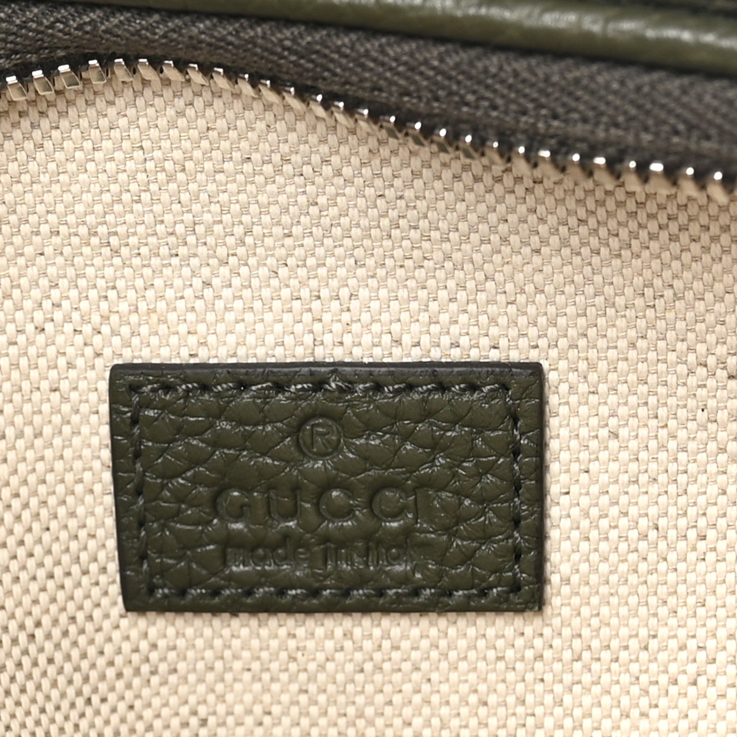 Gucci Piuma Calfskin Jumbo GG Embossed Pocket Belt Bag Dark Vintage Olive 6 of 10