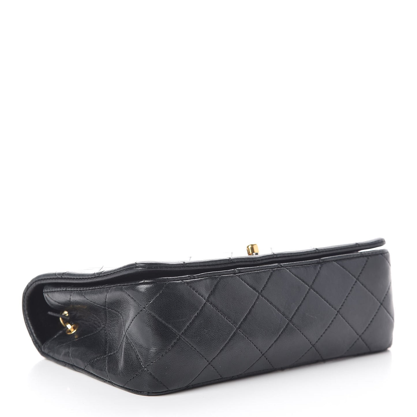 Lambskin Quilted Small Single Flap Bag Black