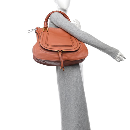 Chloe Calfskin Large Marcie Satchel Coral 2 of 12