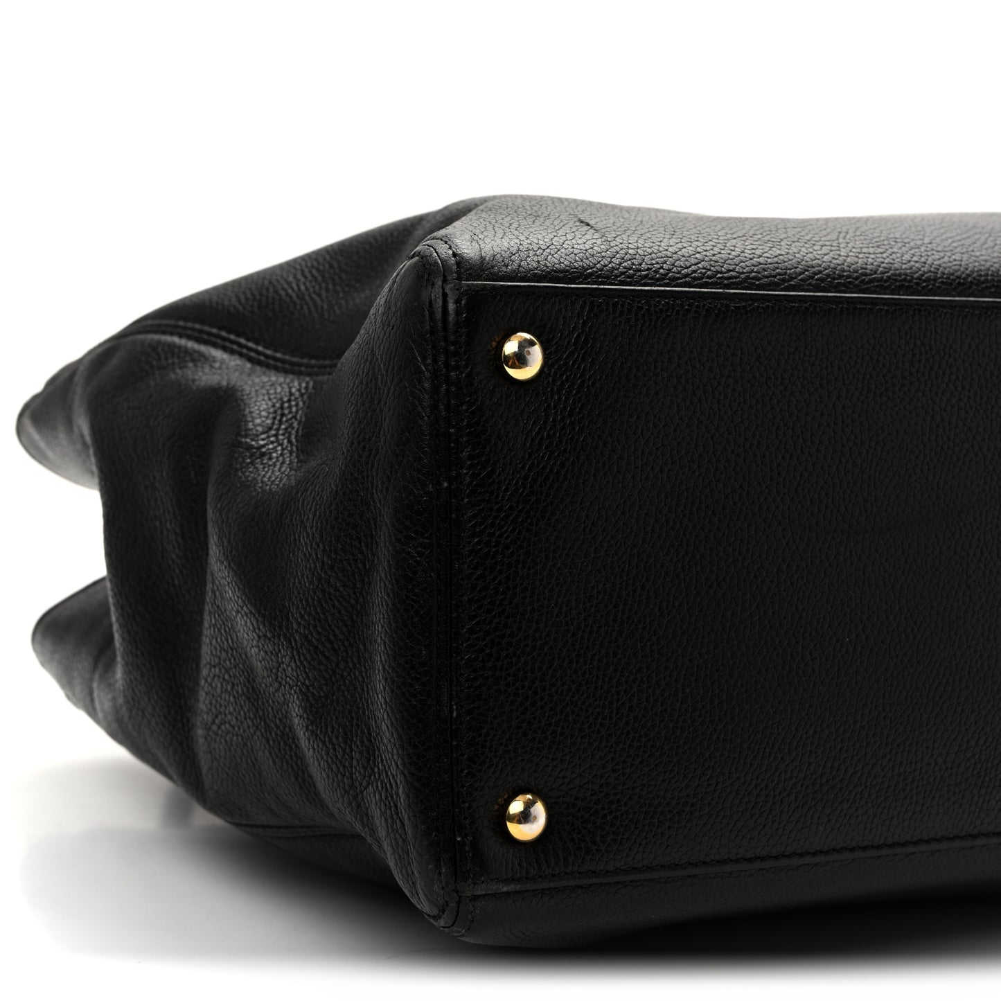 Calfskin Cerf Executive Shopper Tote Black