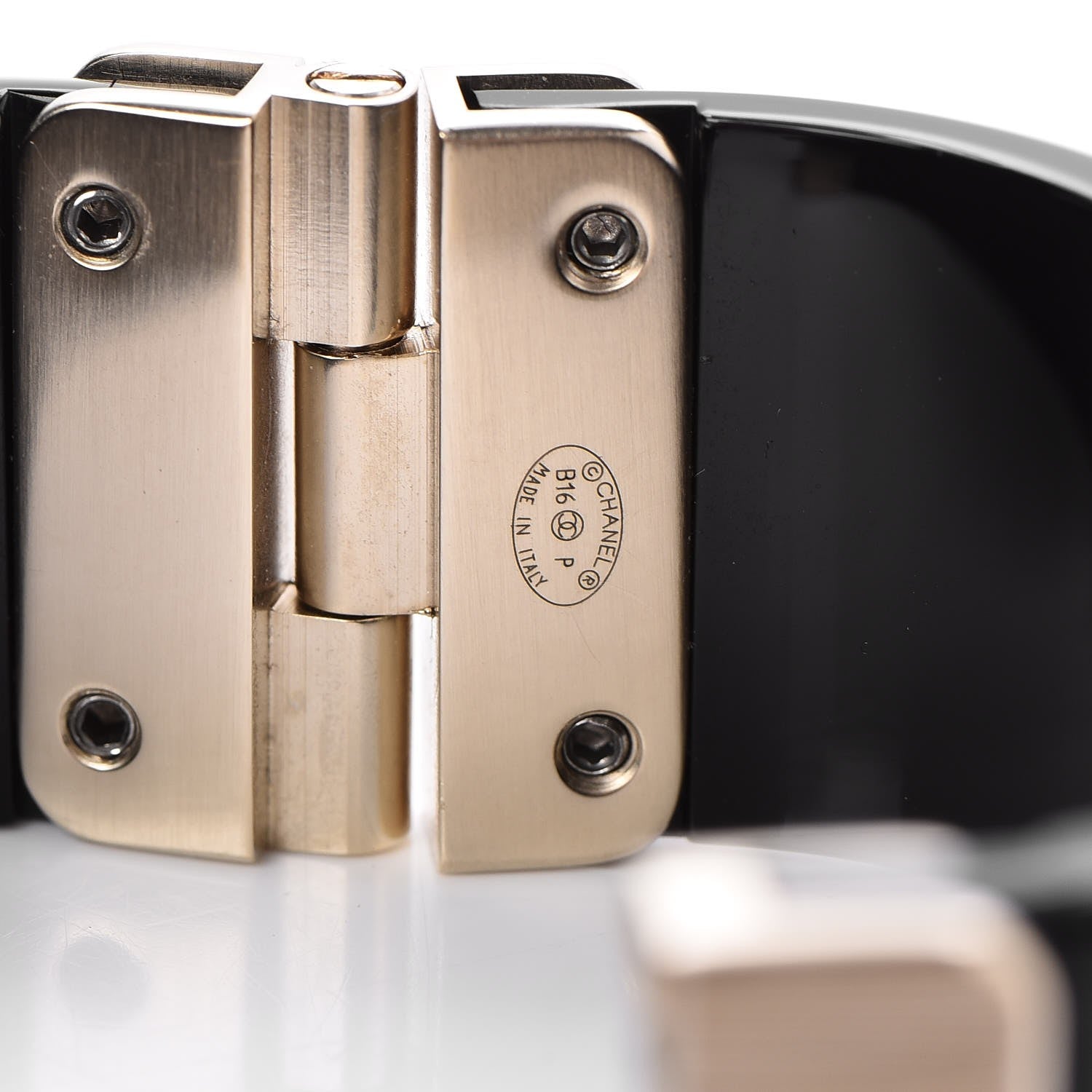 Chanel Resin Quilted CC Cuff Black 5 of 6