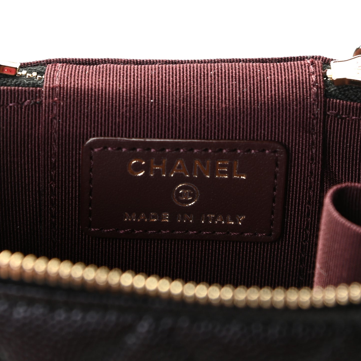 Caviar Quilted Mini Vanity Case With Chain Black