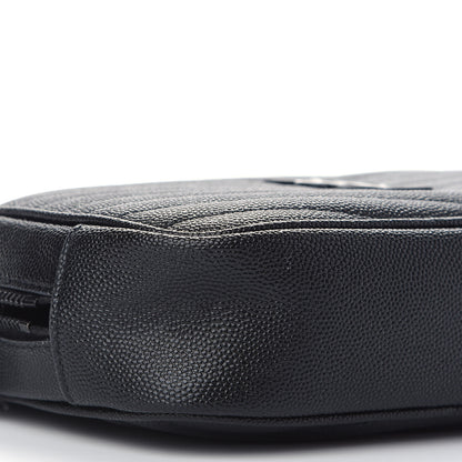 Saint Laurent Grain De Poudre Matelasse Monogram Mini Lou Camera Bag Black 7 of 8