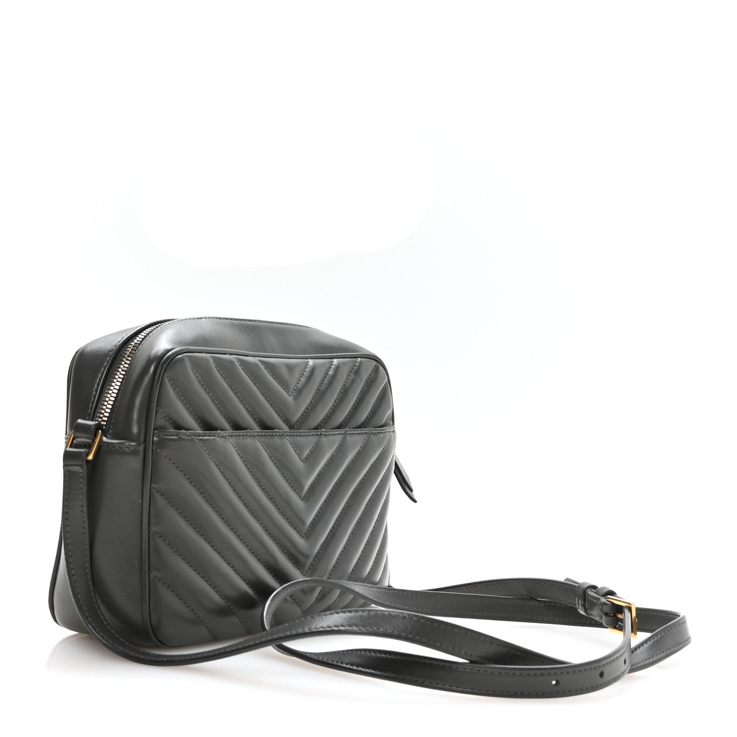 Saint Laurent Calfskin Matelasse Monogram Lou Camera Bag Storm 3 of 11