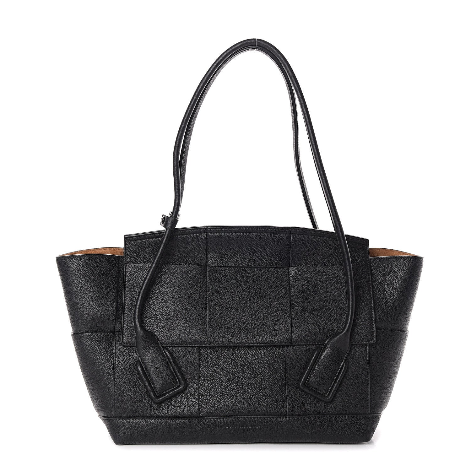Bottega Veneta Grained Calfskin Maxi Intrecciato Medium Arco Black 1 of 8
