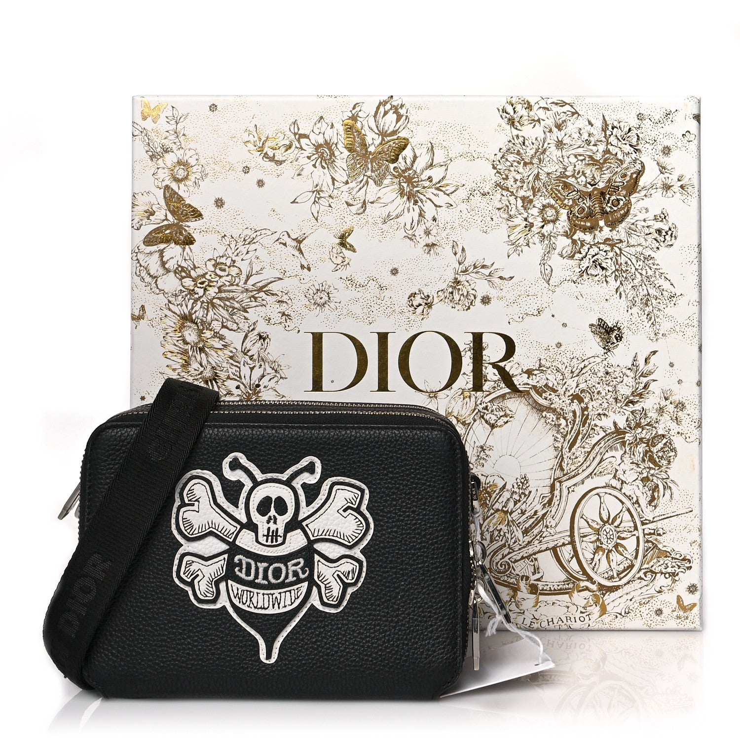 Christian Dior X SHAWN STUSSY Grained Calfskin Double Zip Crossbody Pouch Black 11 of 11