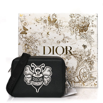 Christian Dior X SHAWN STUSSY Grained Calfskin Double Zip Crossbody Pouch Black 11 of 11