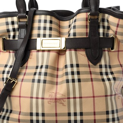 Burberry Haymarket Check Medium Golderton Tote Chocolate 11 of 14