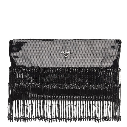 Prada Sequin Beaded Flat Clutch Black 1 of 7