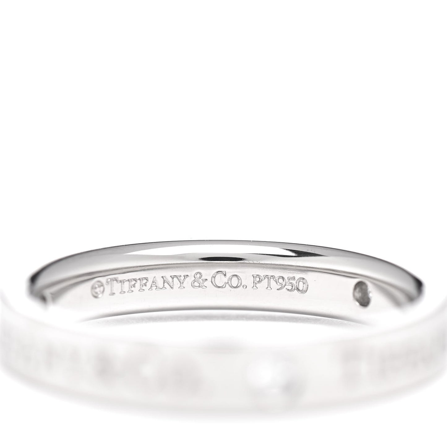 Platinum Diamond Logo Band Ring 49 5