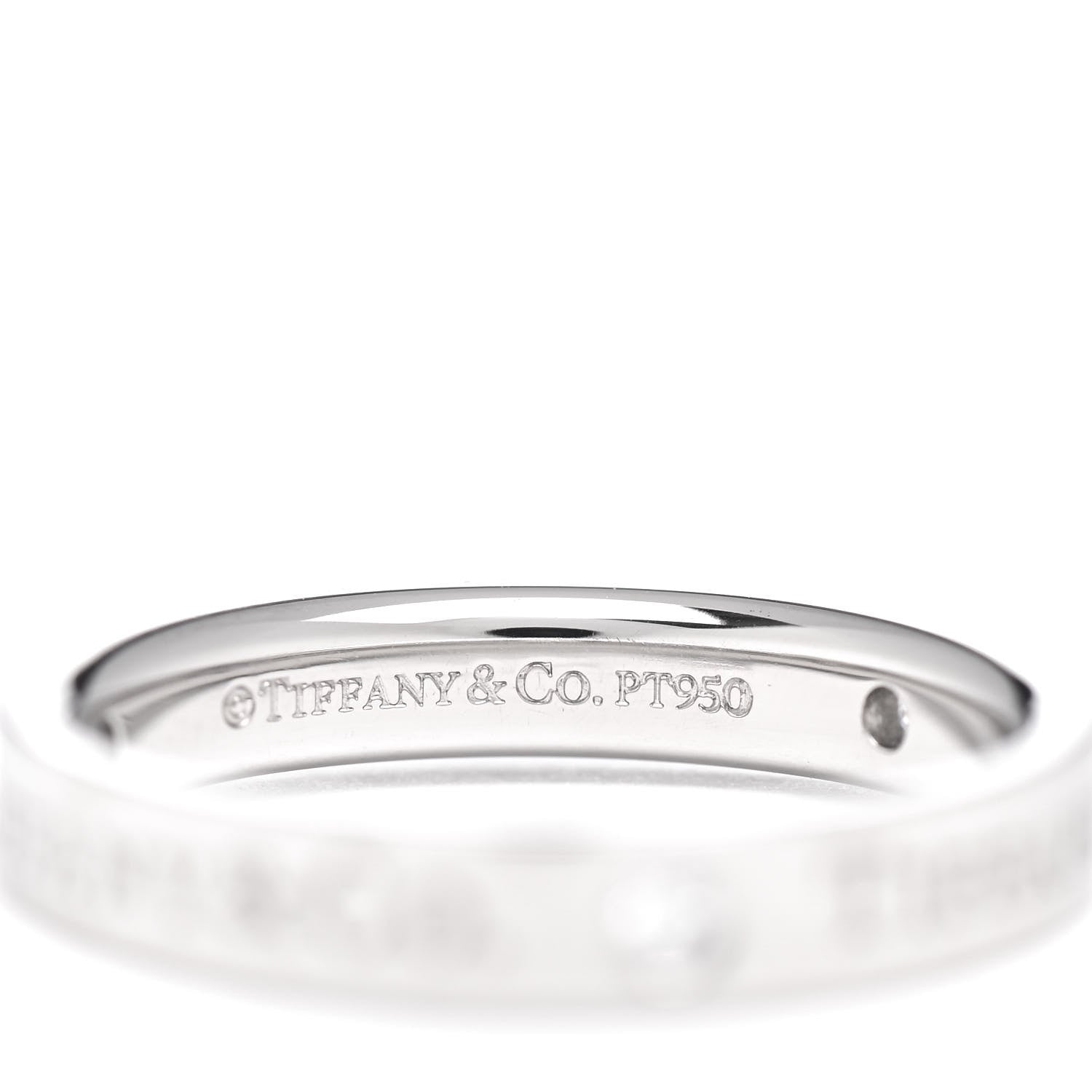 Tiffany Platinum Diamond Logo Band Ring 49 5 4 of 4