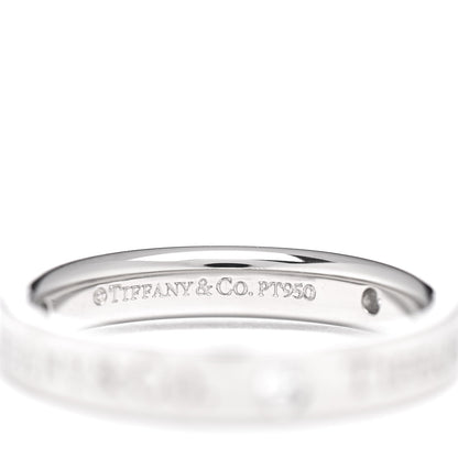Tiffany Platinum Diamond Logo Band Ring 49 5 4 of 4