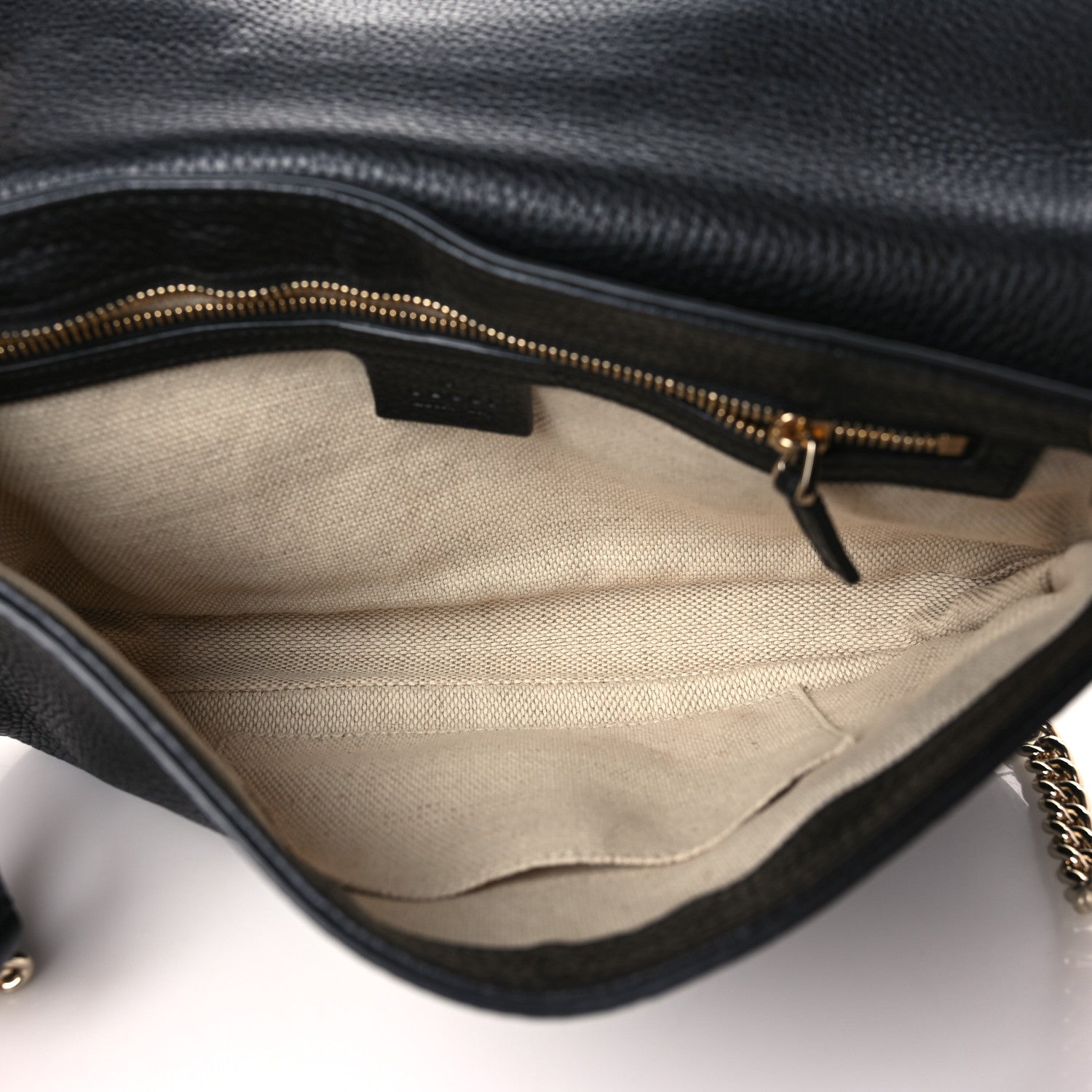 Gucci Pebbled Calfskin Medium Soho Flap Crossbody Black 5 of 10