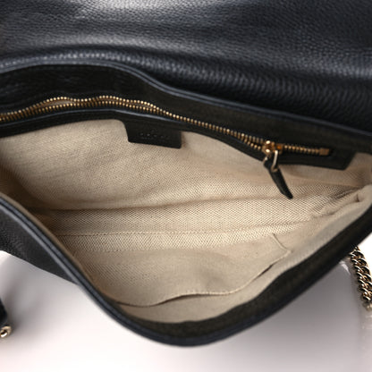 Gucci Pebbled Calfskin Medium Soho Flap Crossbody Black 5 of 10