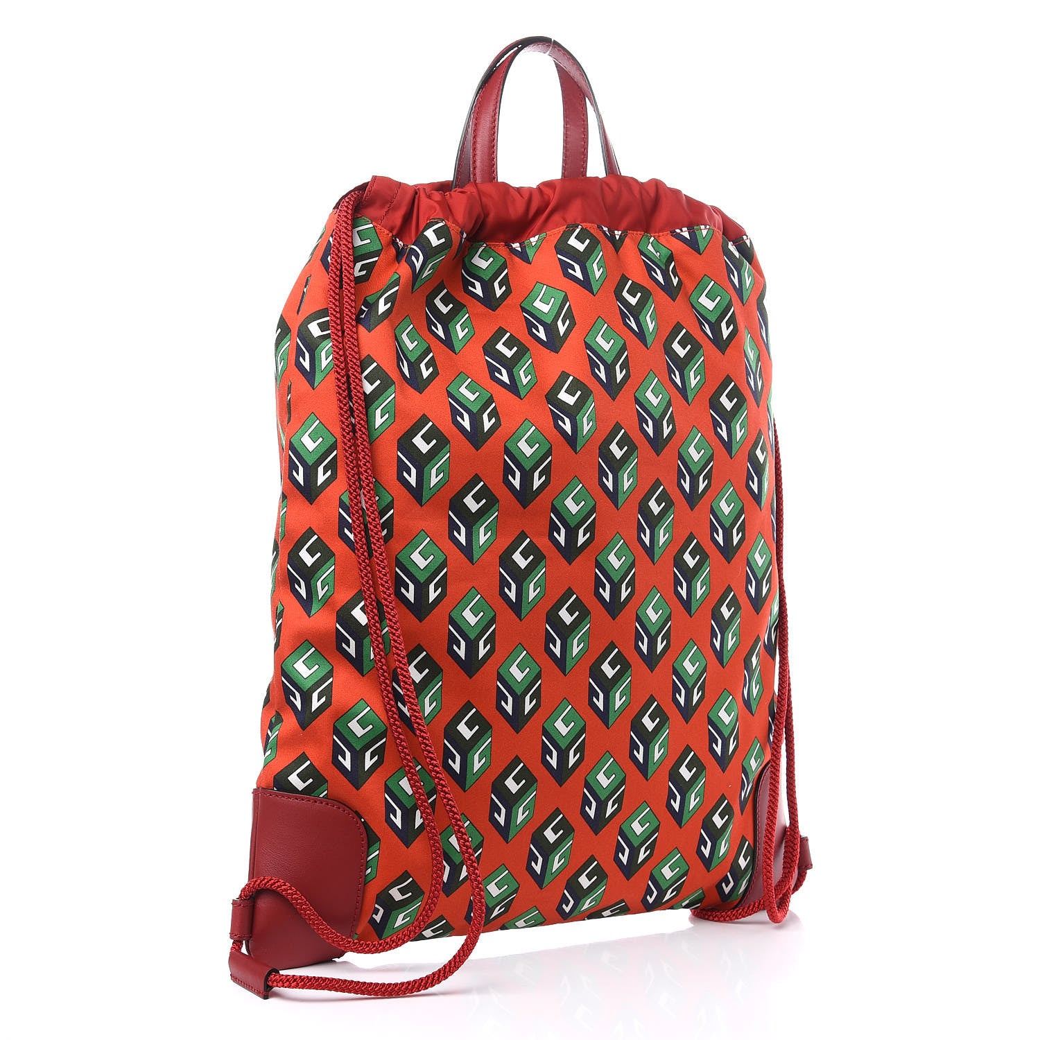 Gucci Cotton GG Wallpaper Neo Vintage Drawstring Backpack Vulcanic Red 3 of 10