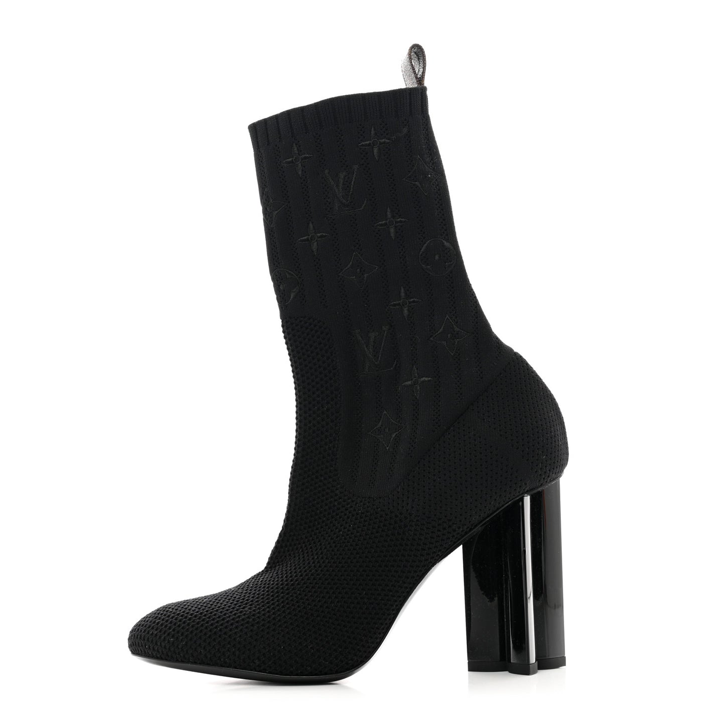 Monogram Stretch Fabric Silhouette Ankle Boots 39 Black