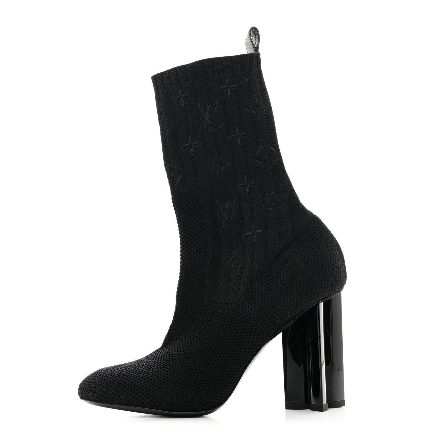 Louis Vuitton Monogram Stretch Fabric Silhouette Ankle Boots 39 Black 1 of 8