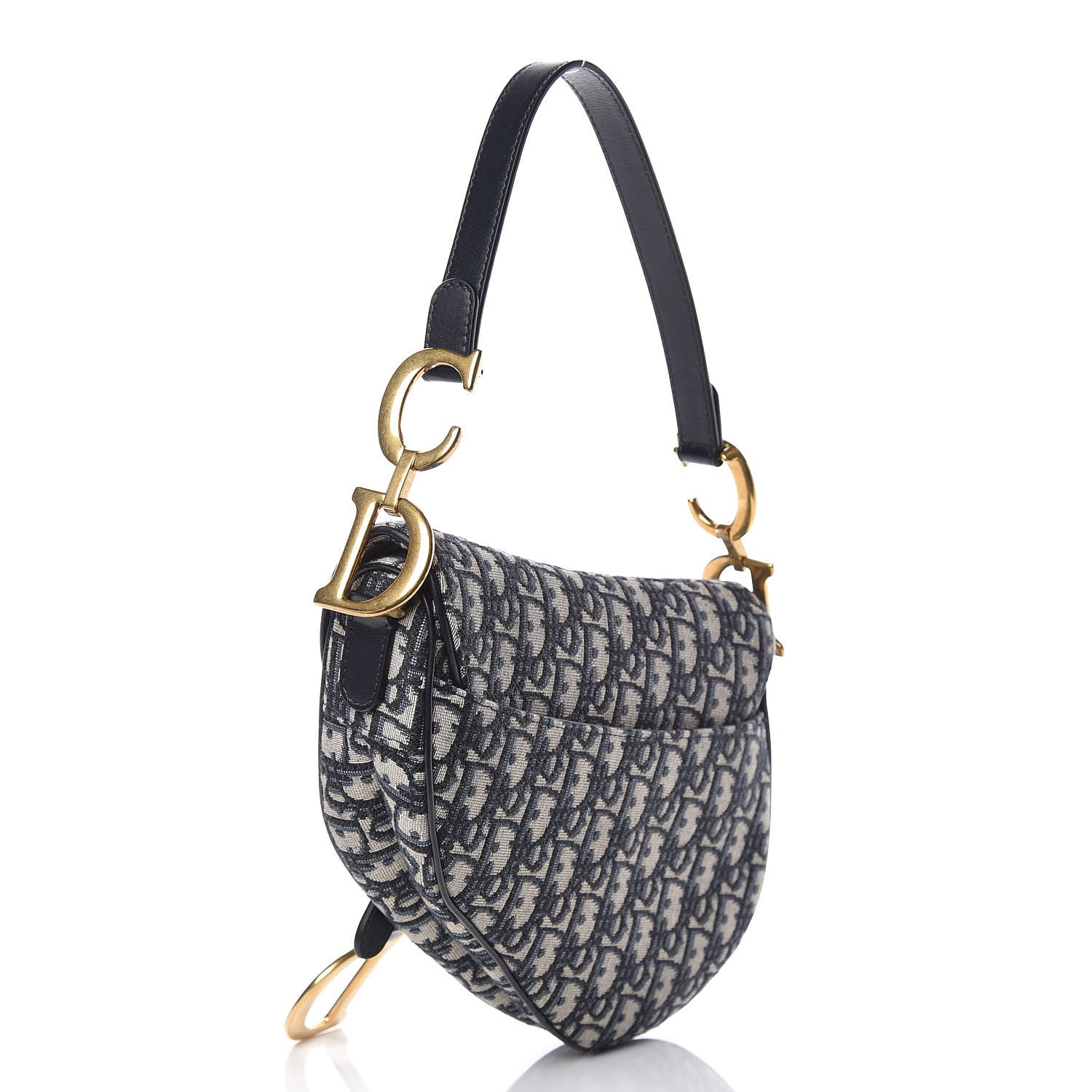 Christian Dior Oblique Saddle Bag Blue 3 of 9