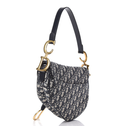 Christian Dior Oblique Saddle Bag Blue 3 of 9
