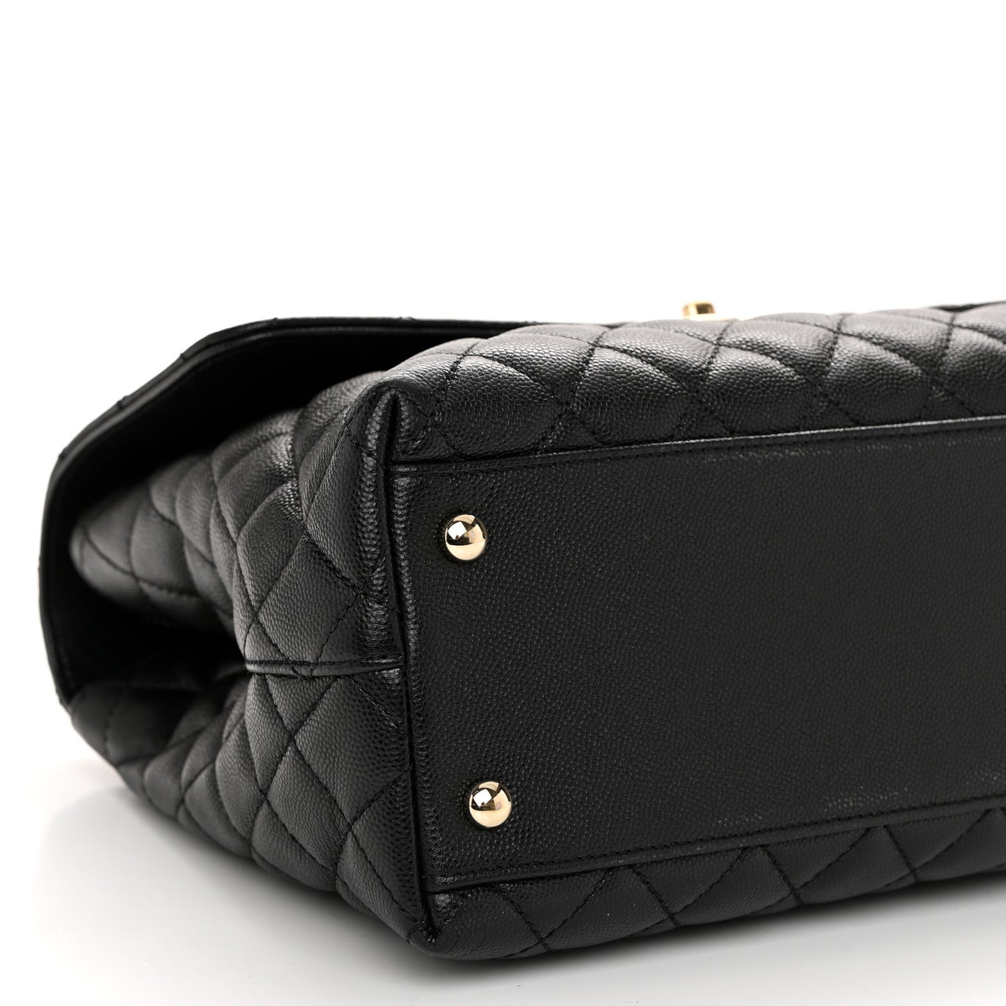 Caviar Quilted Medium Coco Handle Flap Black