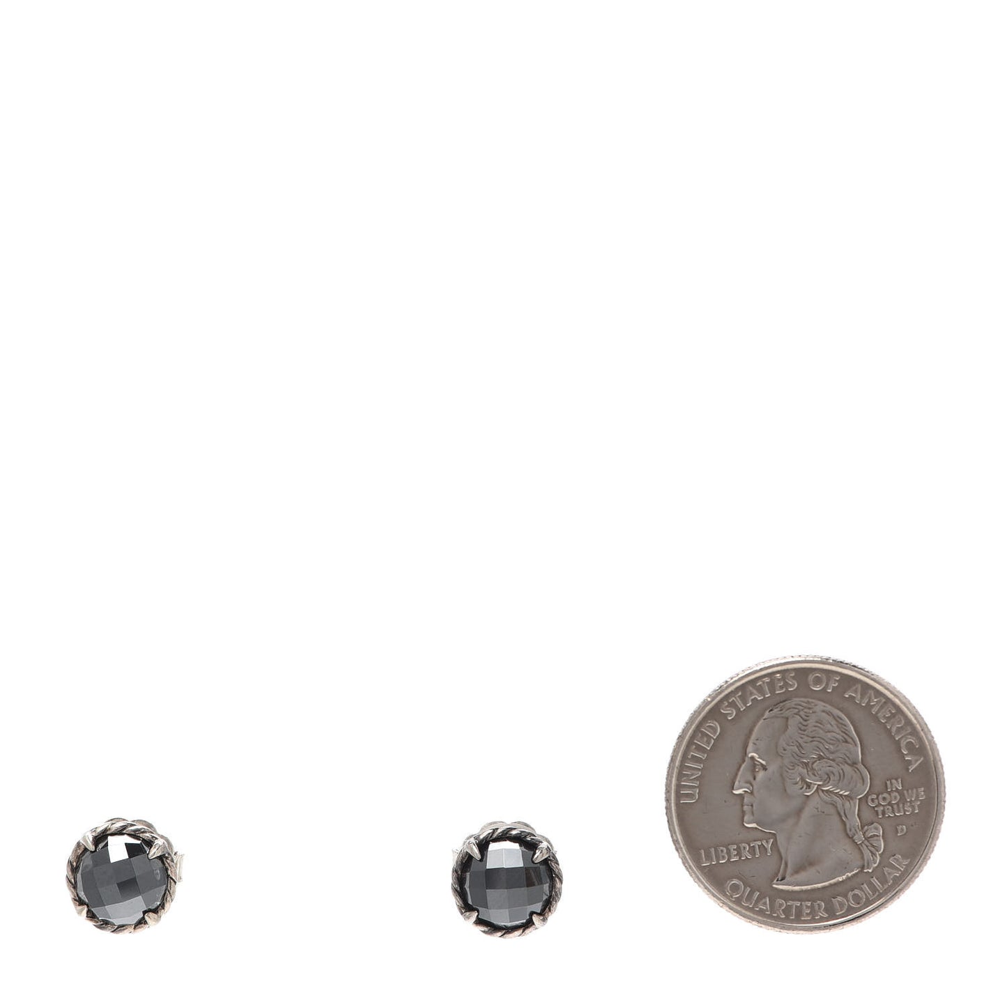 Sterling Silver Hematite 8mm Chatelaine Earrings