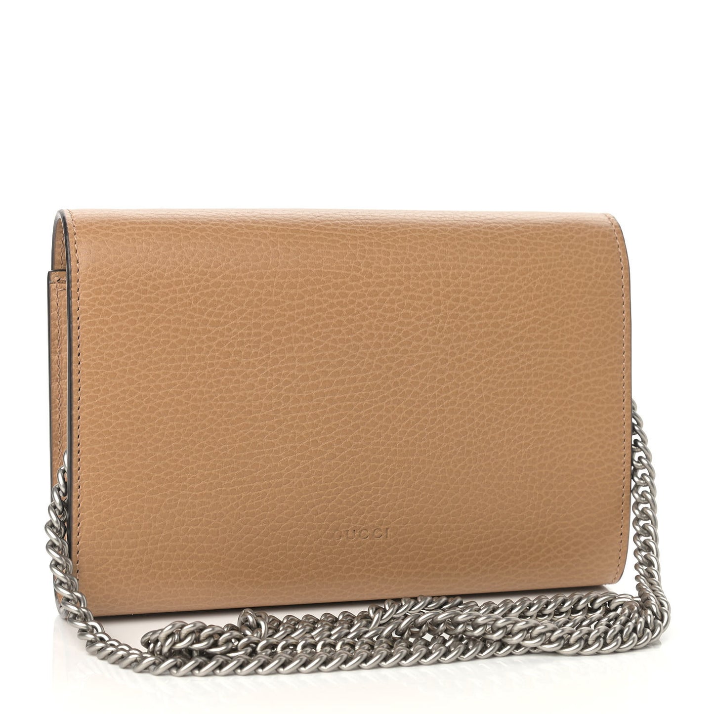 Dollar Calfskin Crystal Mini Dionysus Chain Wallet Natural Tan Black Diamond