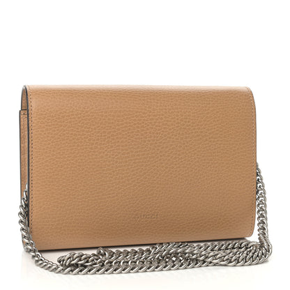 Gucci Dollar Calfskin Crystal Mini Dionysus Chain Wallet Natural Tan Black Diamond 2 of 8