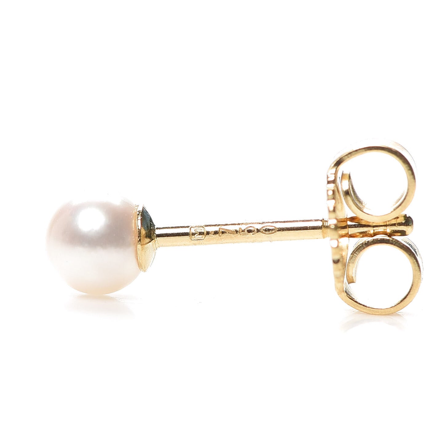 18K Yellow Gold Akoya Pearl 4mm Stud Earrings