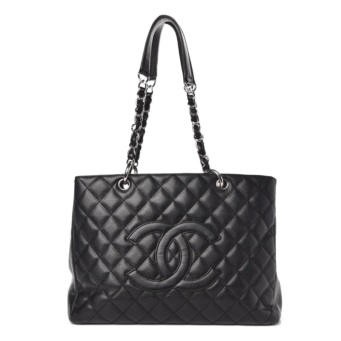 Caviar Quilted Grand Shopping Tote GST Black