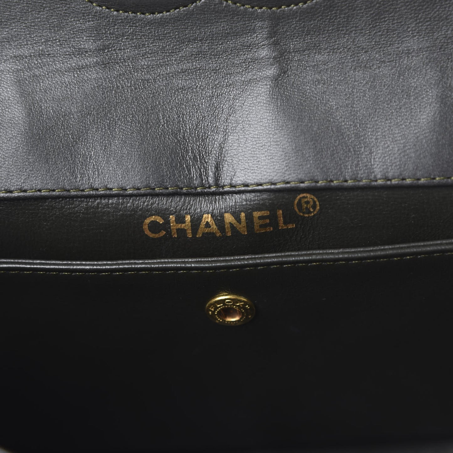 Lambskin Quilted Small Single Flap Dark Grey