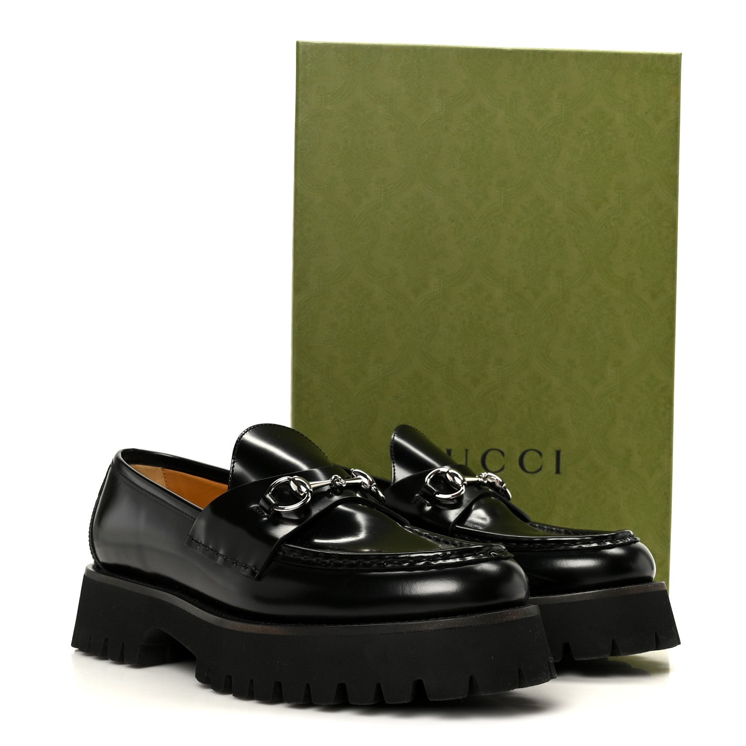 Gucci Cordovan Lux Womens Horsebit 45mm Platform Loafers 41 Black 10 of 10
