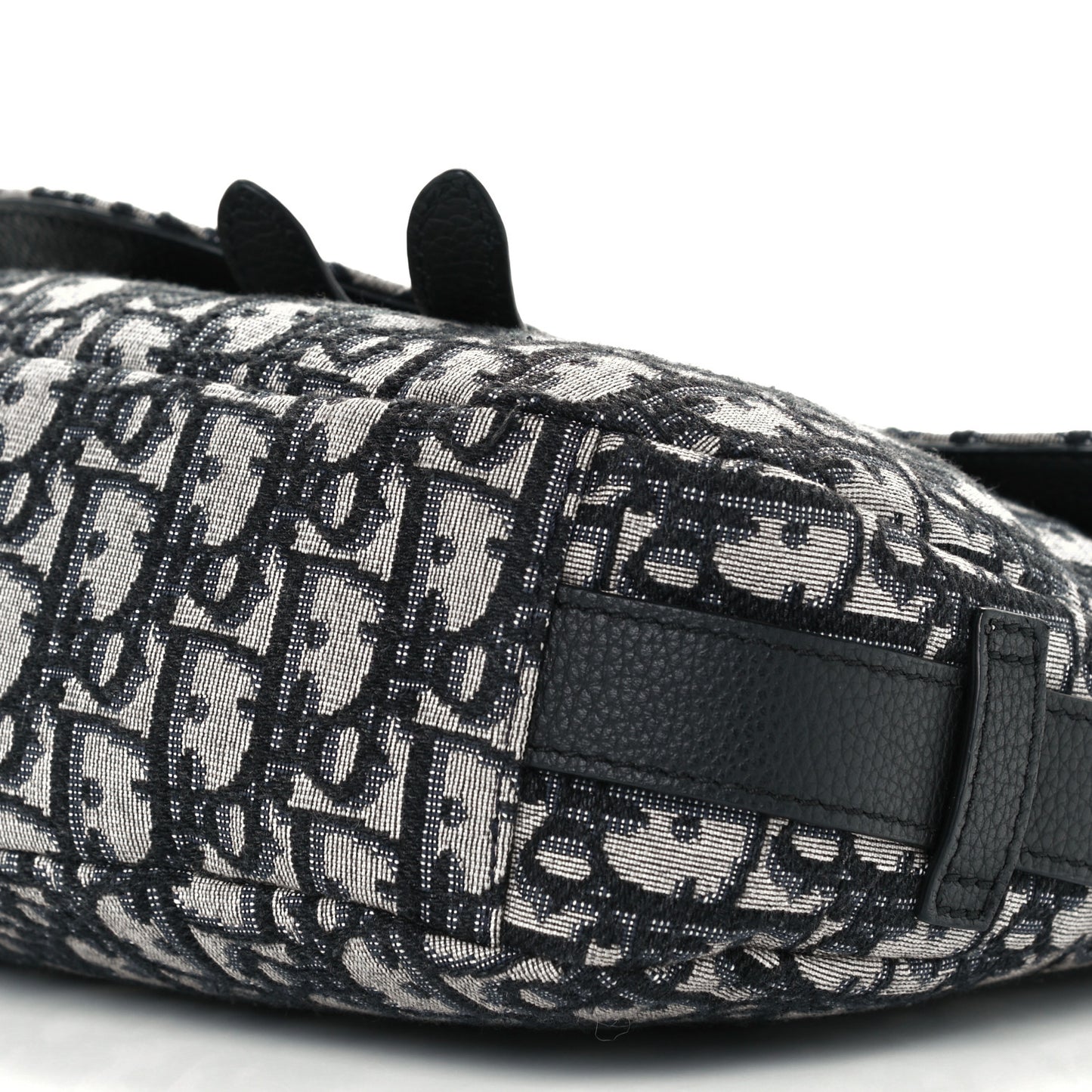 Oblique Mini Soft Saddle Bag Beige Black