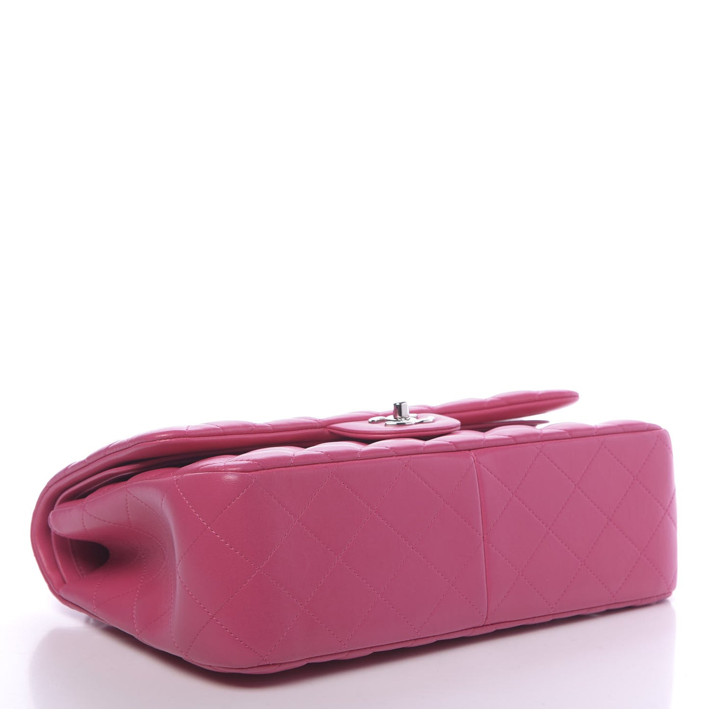 Lambskin Quilted Jumbo Double Flap Dark Pink