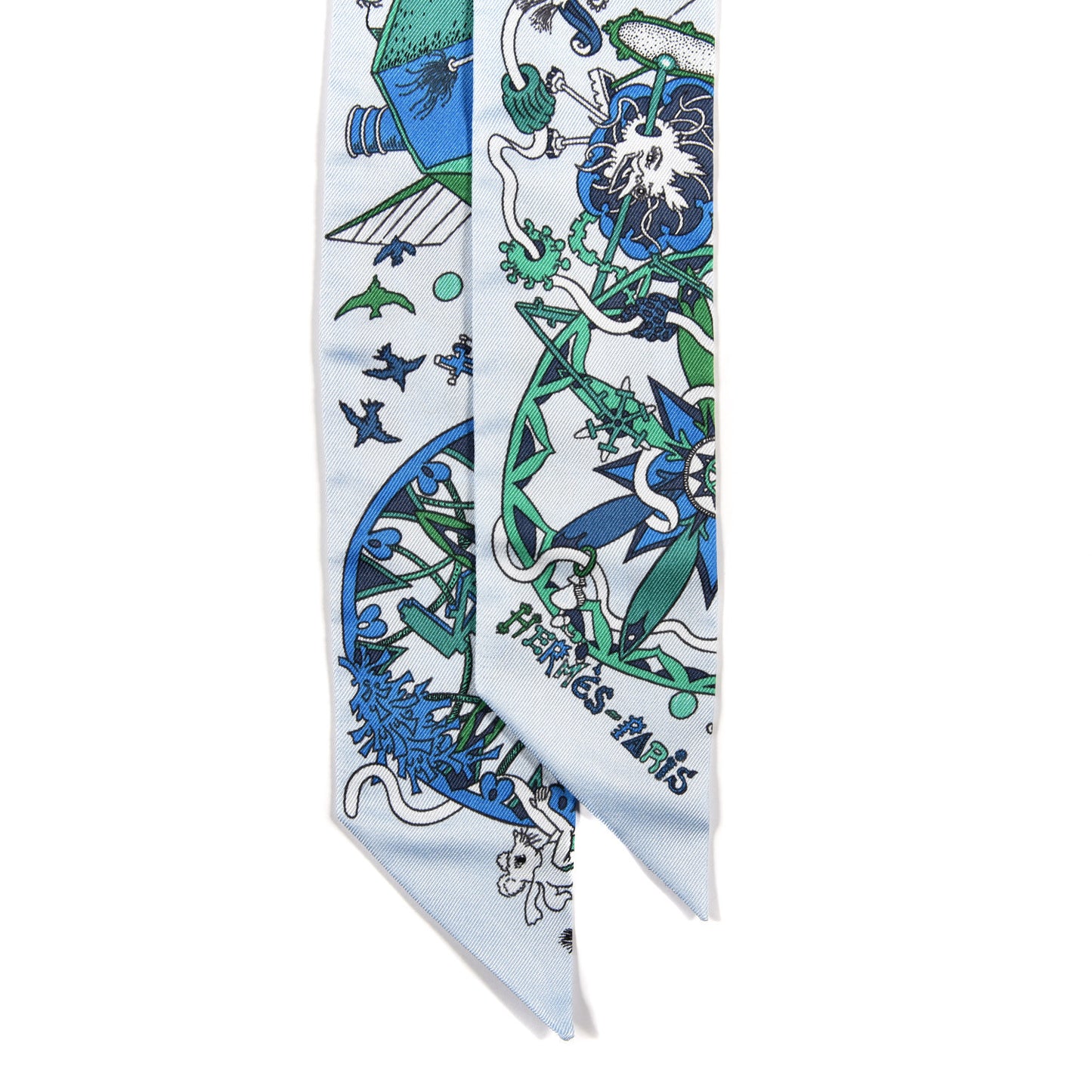 Silk La Folle Parade Twilly Bleu Ciel Vert Cobalt