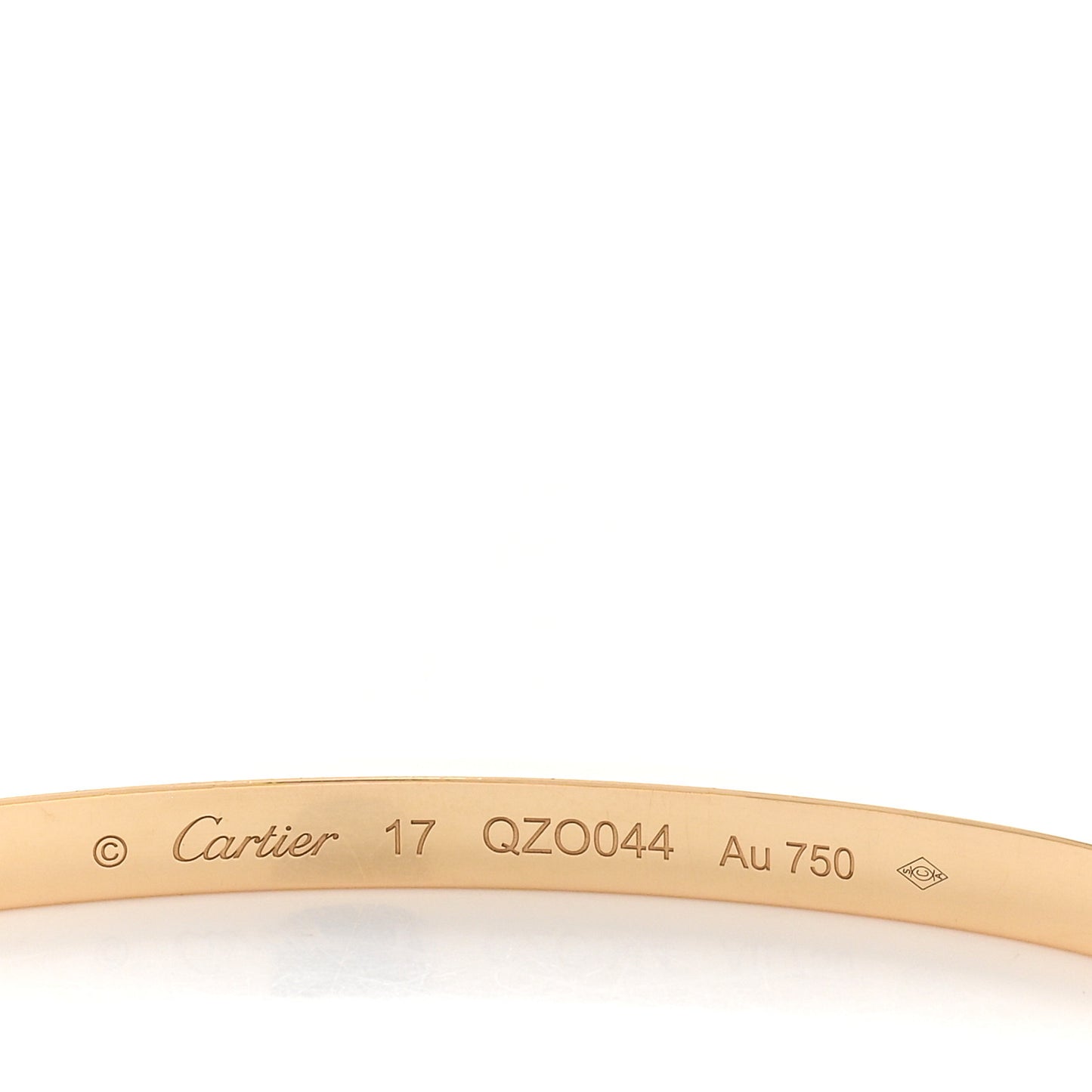18K Yellow Gold 6 Diamond Small LOVE Bracelet 17