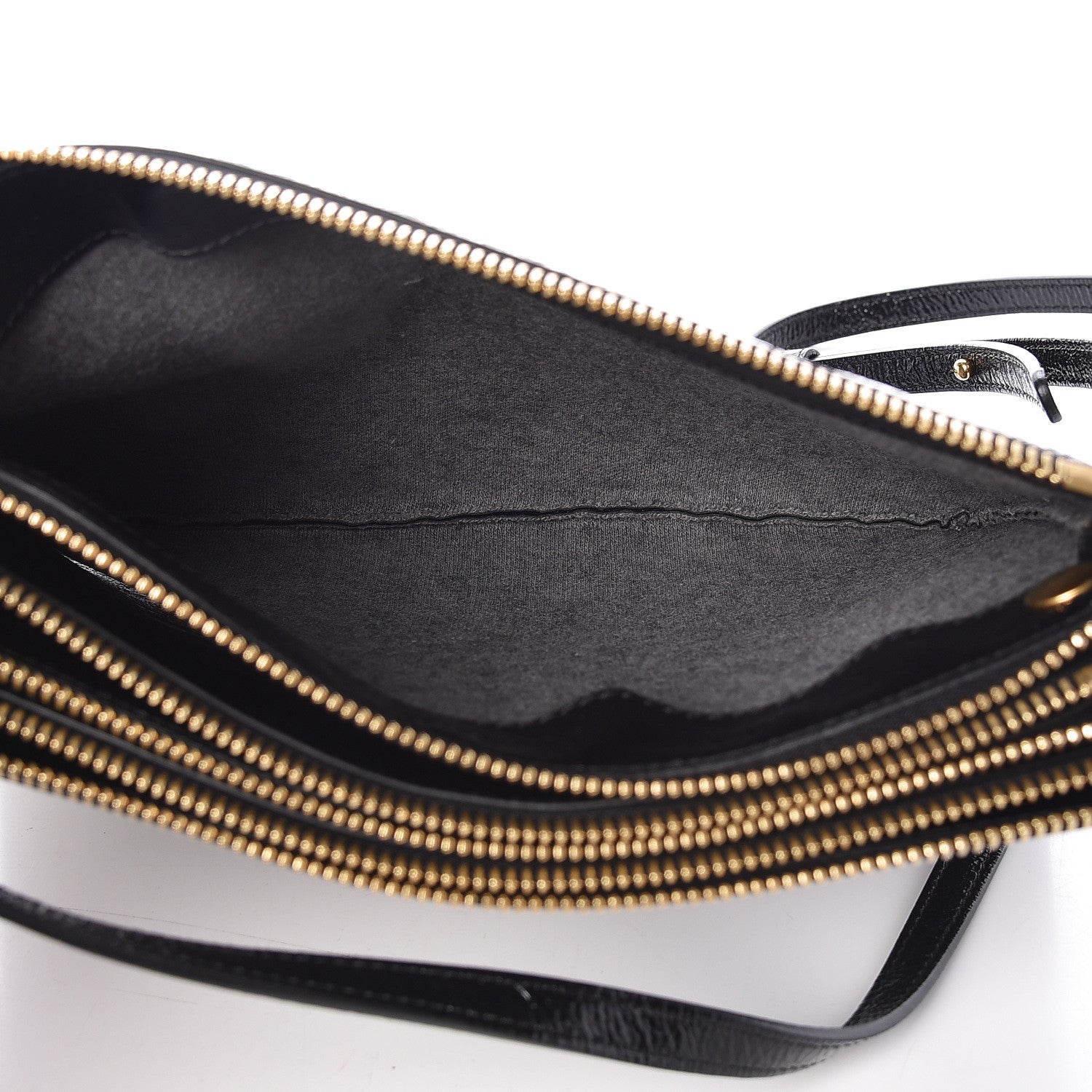 Celine Shiny Goatskin Large Trio Crossbody Bag Black 5 of 11